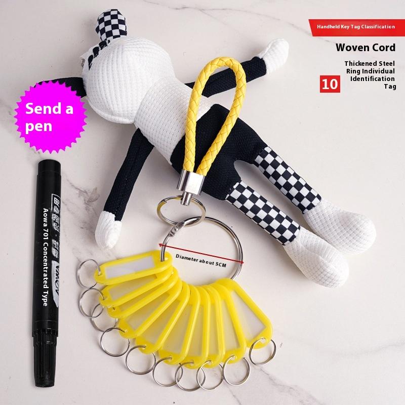 Leather Handheld Classification Key Card 10 Signboards Keychain Hanging Handheld Keychain Rentals Labels Storage Tags