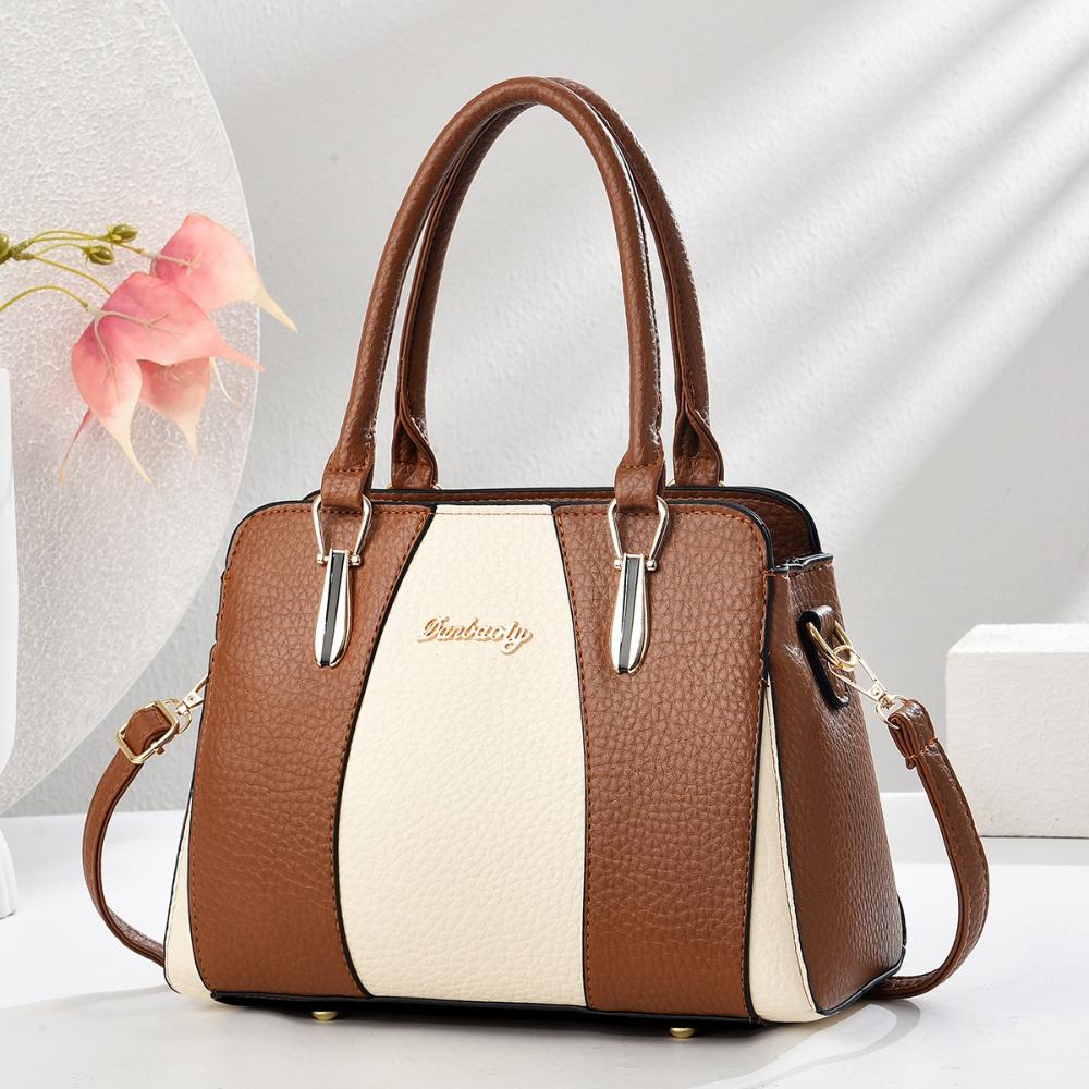 Stripe Color Matching Fashion Women Handbag Large Capacity Tote Bag Marble Texture Unique Design Hand Bag With Strap Crossbody