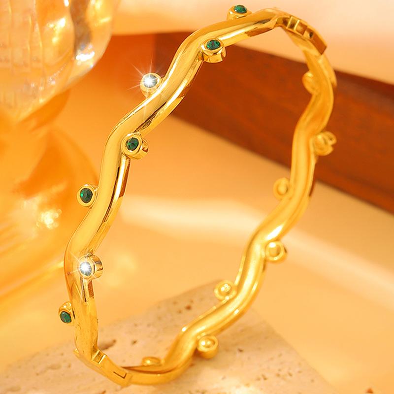 Fashionable Irregular Wavy High-end Versatile Jewelry Bracelet 17CM