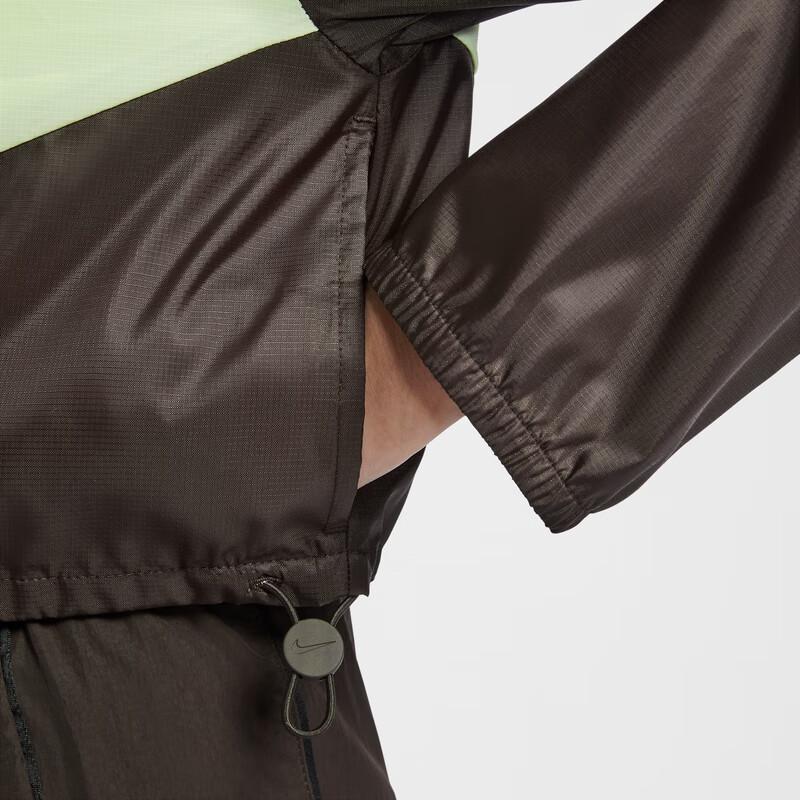 Nike Sportswear SS25 Windrunner Loose Short Hooded Long Sleeve Jacket Women jackets Velvet-Brown Light-Yellow-Green White HJ1183-220