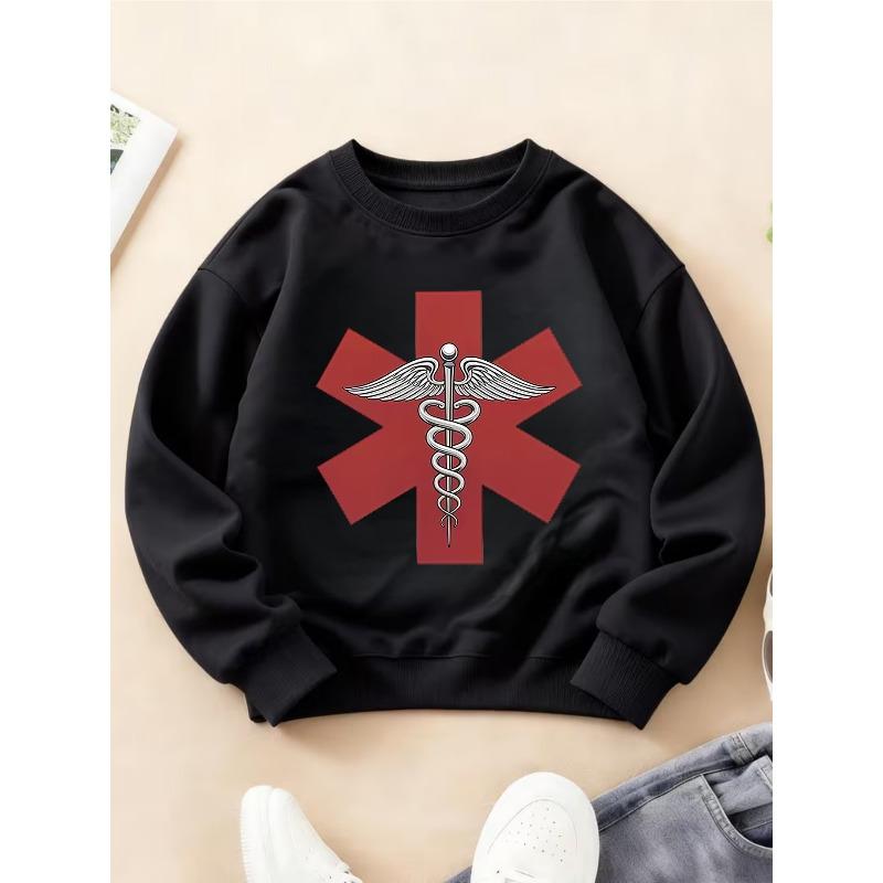 Kids Crewneck Sweatshirt, Quirky Cool Cartoon Painting Print Long Sleeve Top 110