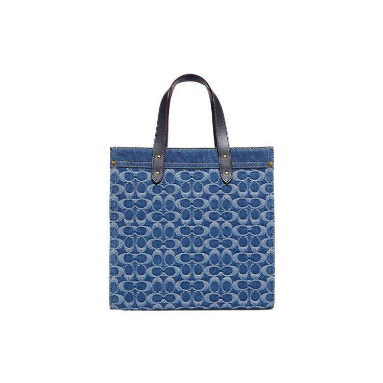 Coach Field 30 Large Capacity Water Ripple Removable Shoulder Strap Fabric Tote Bag Shopping Crossbody Shoulder Handbag Women Tote CA108-B4UDF