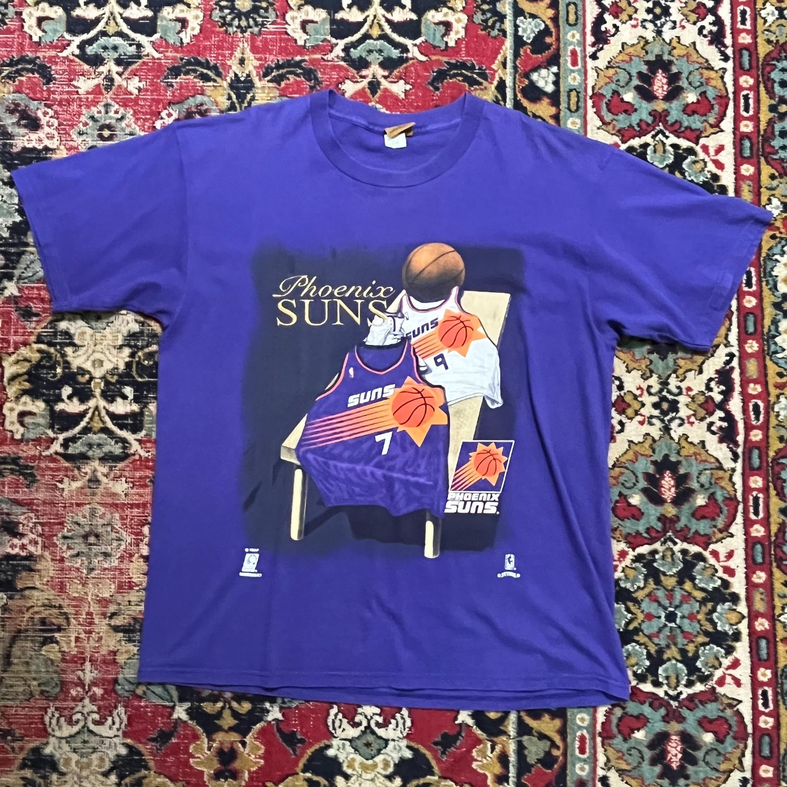 Vintage 90s Phoenix Suns NBA T-Shirt USA Basketball Size XL S