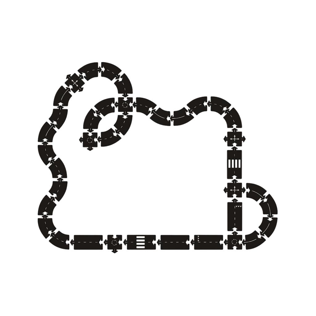 Flexible Rubber Road Puzzle Track Pieces,Flexible Expressway Circuit Set Toy,Indestructible Modular Puzzle Car Highway Tracks,Gift For Indoor Outdoor