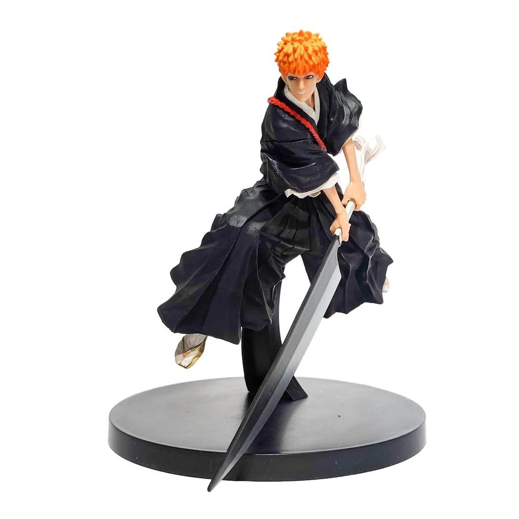 17CM Anime BLEACH Kurosaki Ichigo Model Knife Swinging Posture Toy Soul-Cutting knife Present Set Action Model Boxed
