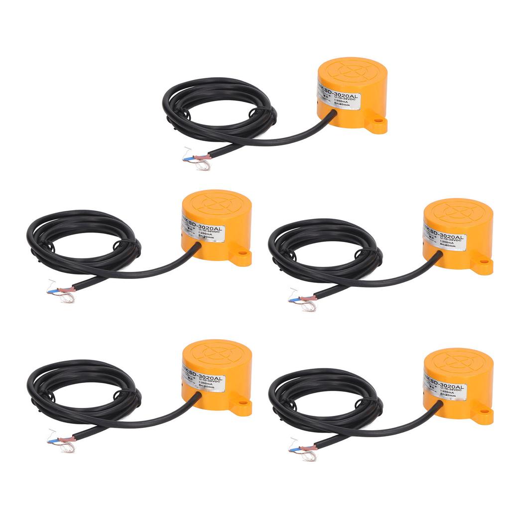 5PCS Circular Proximity Switch Distance Detection Sensor PNP Normally Open 10‑36VDC IP65 Protection