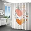 Heart-Themed Shower Curtain - Digital Print, Waterproof Polyester, Cartoon Animal Pattern, All-Season Bathroom Accessory