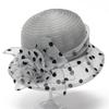 Organza Sun Hats Women Flower Summer Party Wedding Caps Female Elegant Floral Church Hats 2021 New Fashion Anti-UV Beach Caps