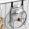 Pot Lid Holder Wall Mount Drainage Design Stylish Sturdy  Multifunctional Pot Lid Rack for Ki