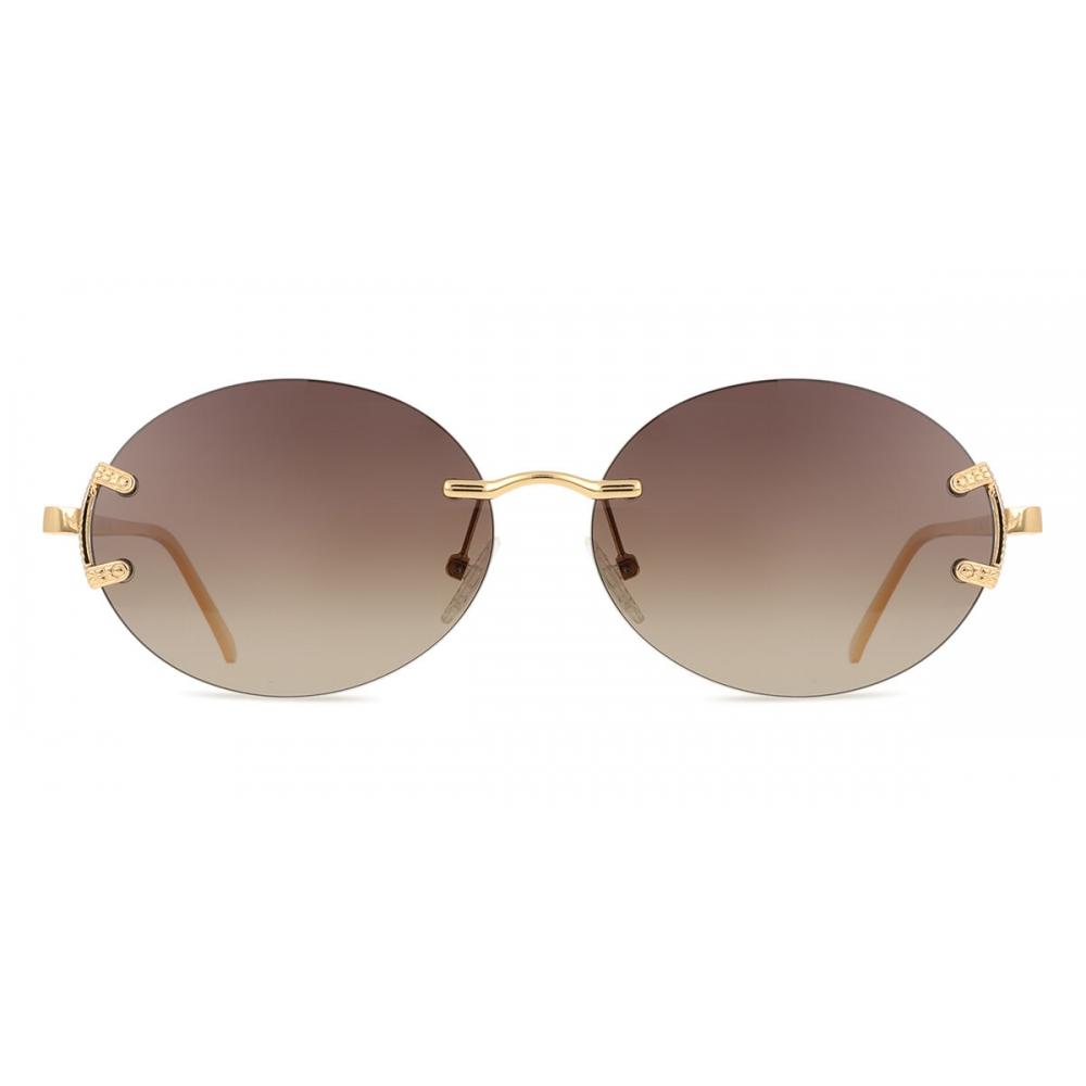 

Rimless Oval Gold Smartbuy Collection Sunset Jst 169 001 Fashion Unisex Sunglasses 57-16-140