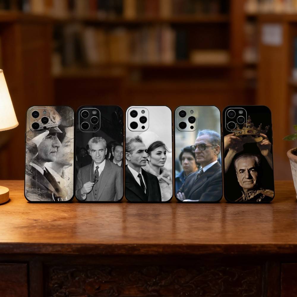 Mohammad Reza Pahlavi Phone Case For iPhone 17,16,15,14,13,12,11 Plus,Pro Max,XS,Soft Silicone Black Cover