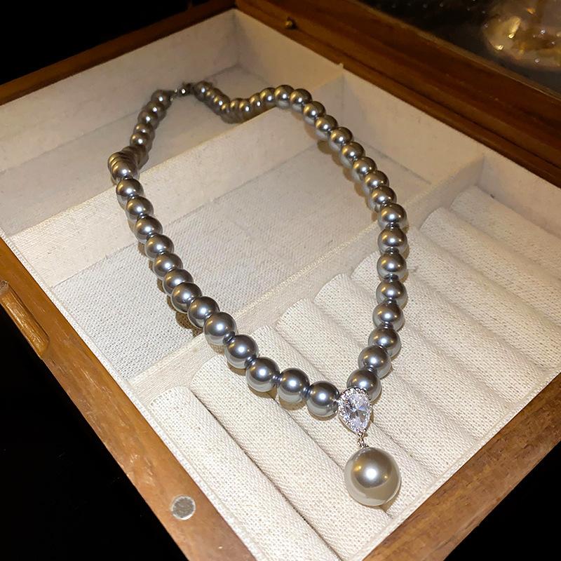 French pearl necklace simple commuter versatile collarbone chain design sense creative necklace women
