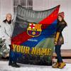 Customiz Name Personality FC Barcelona logo Blanket Soft&Warm Office Bed Travel Lunch Break Blanket,Gift All Seasons
