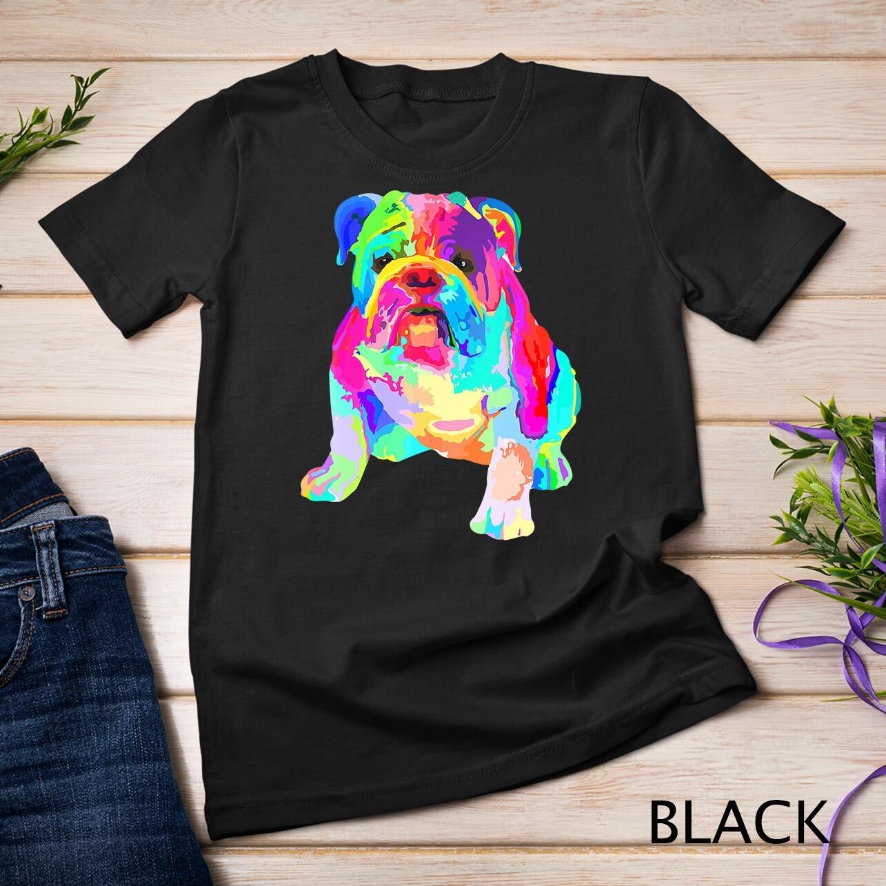 Colorfull Cool English Bulldog Unisex T-Shirt Mens Womens Tees Top M