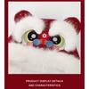 Plush Lion Dance Hat With Embroidered Red Motif Adjustable Warm Ear Cover Winter