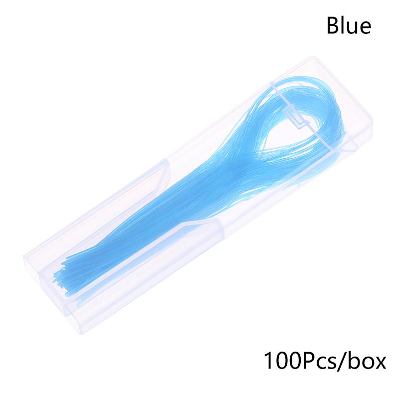 100Pcs Dental Floss Threader Dental Traction Line Oral For Crown Brace Bridge Implant Hoop Threading Braces Steel Traction