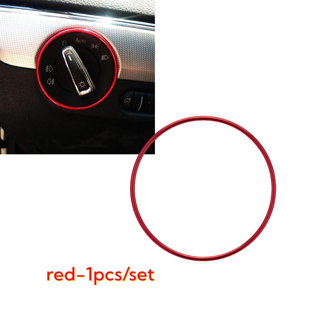 Aluminum Car Interior Headlight Switch Decoration Trim Ring Sticker For Volkswagen VW Golf MK7 Tiguan MK2 T-ROC Auto Accessories