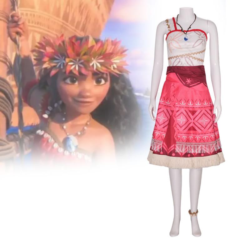 Moana Cosplay Costume Set For All Ages Stunning Moana Outfit With Skirt Top And Accessories