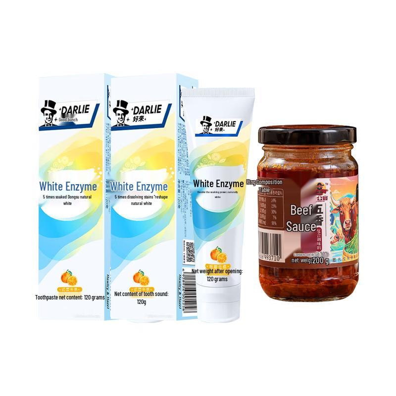 

Darlie White Enzyme Kumquat Toothpaste & Five Spice Beef Sauce Bundle