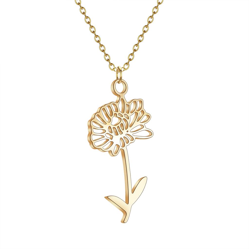 Kinitial Birth Flower Pendants Necklaces For Women Jewelry Ankh Cross Egyptian Leaves Moon Sun Butterfly Chain Choker Collares