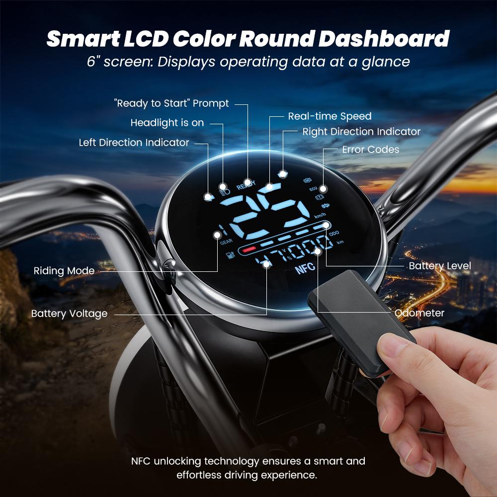 Bicicletă Electrică iScooter Y18 15" Motor de Vârf 2000W Suspensie Completă Motocicletă Electrică pentru Adulți 48V 20AH Cu Deblocare NFC Sarcina Maximă 150Kg