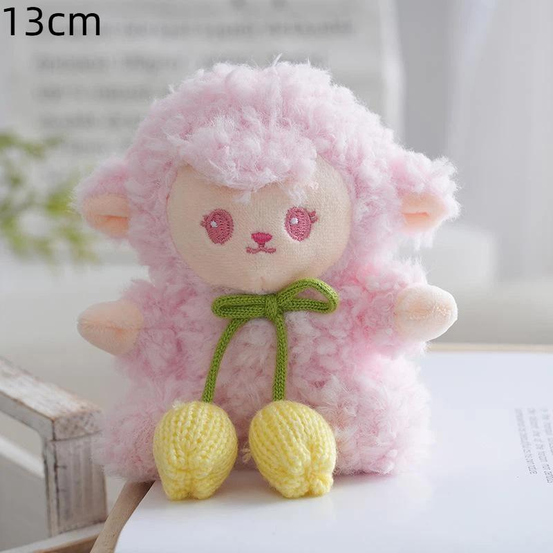 Soft Fluffy Sheep Stuffed Keychain Lovely Lace Skirt Animal Pendant for Kids Purse Accessory Party Gifts