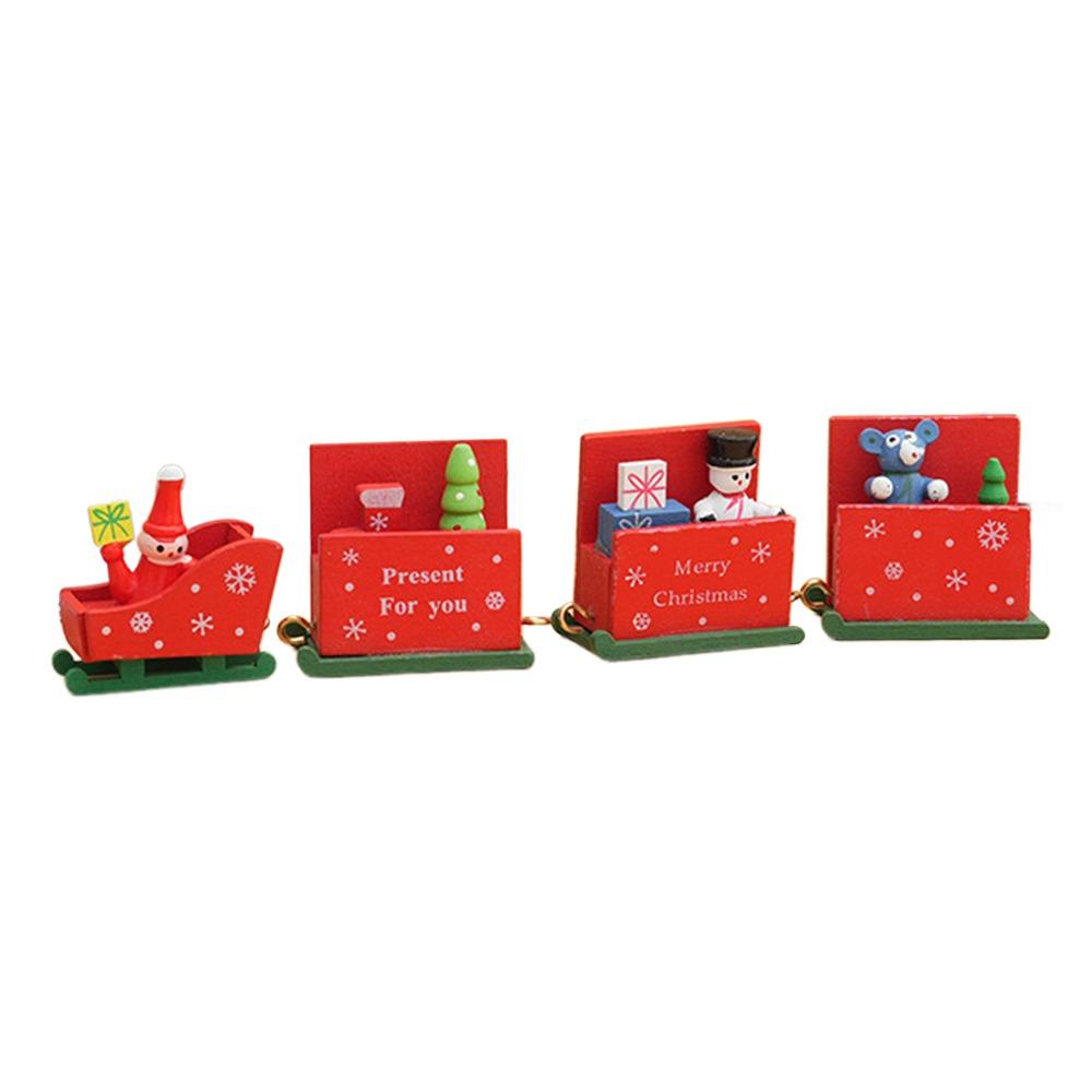 Multicolor Christmas Train Cartoon Animal Mini Christmas Tree Train  Ornament