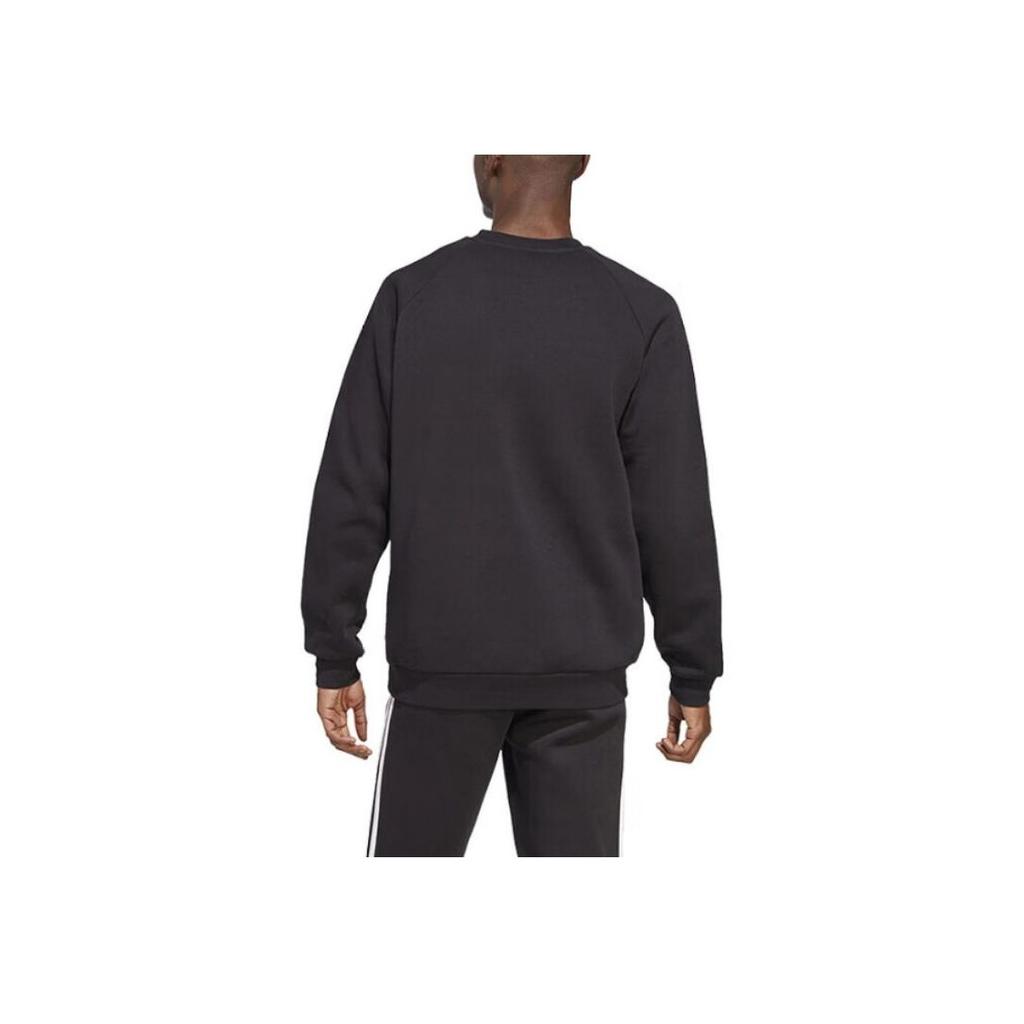 Adidas Originals Trefoil Stripe Print Crew Neck Sweatshirt Men Sweatshirt Black IA4861