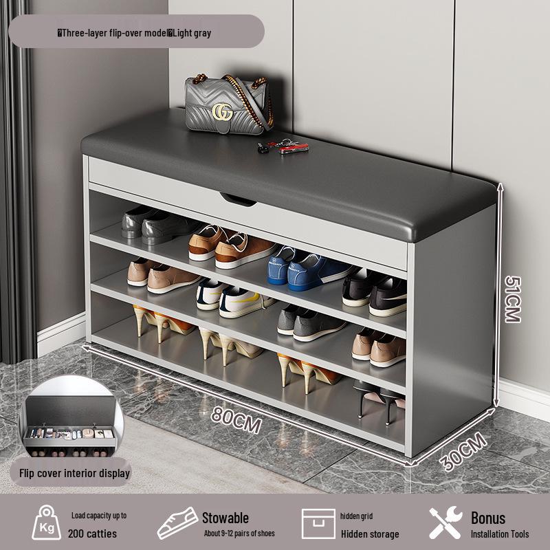 

Табурет для переобувания и шкаф для хранения: Прихожая, обувница, скамья и встроенный шкаф для дома Large Capacity Shoe-changing Stool