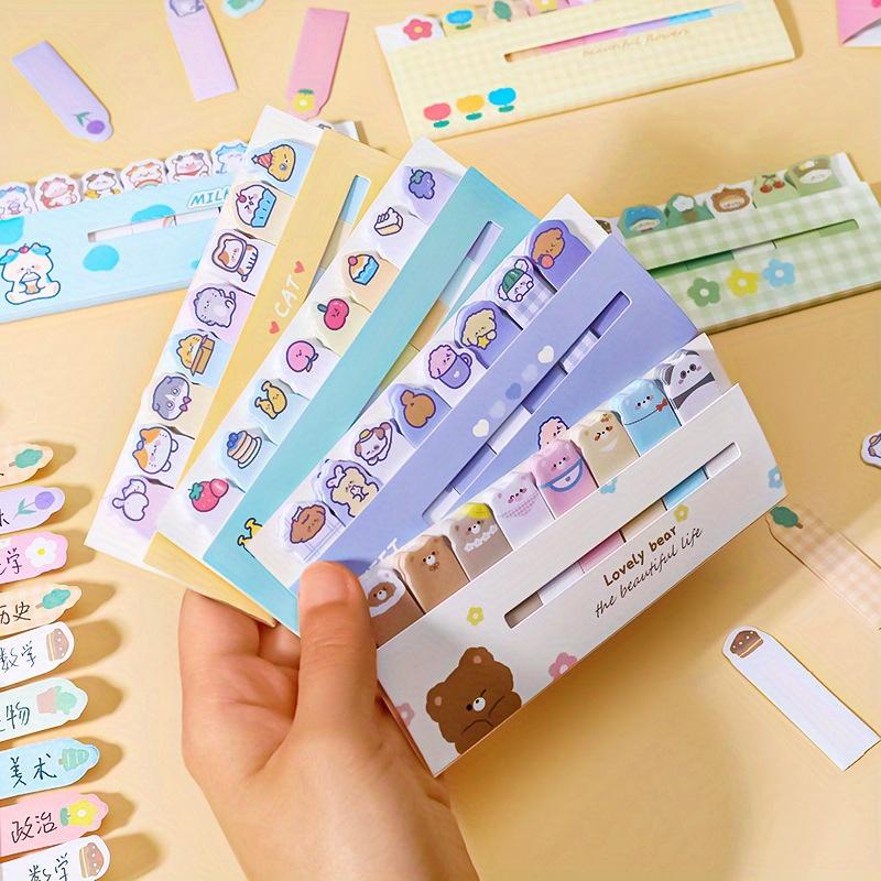 2PCS/ set of cartoon animal row station post-it notes, cute ins girl heart index stickers, learning memos N sticky notes