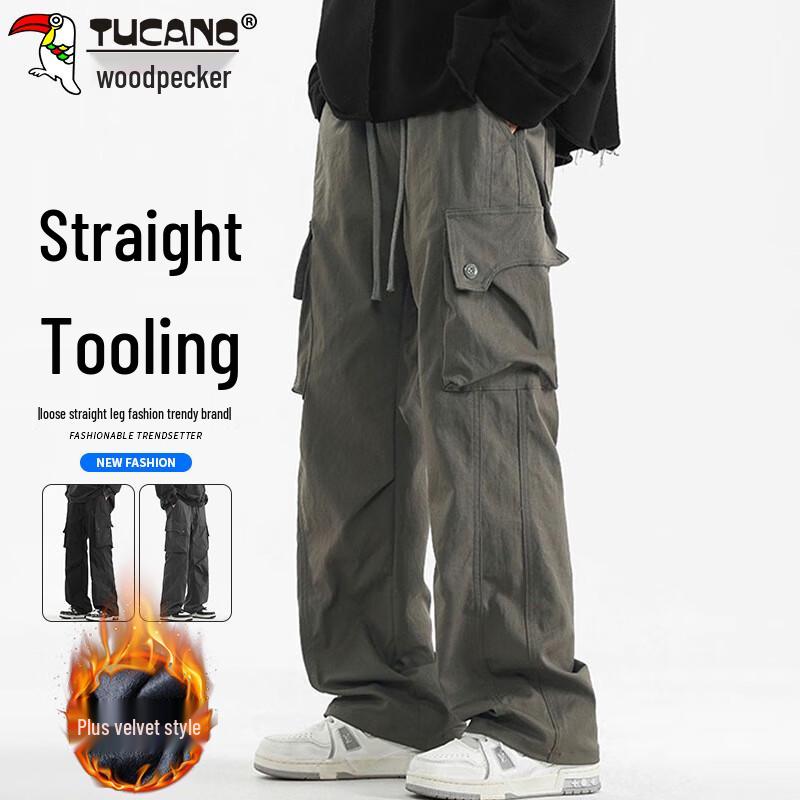 Tucano Men's Winter Loose Straight Cargo Pants