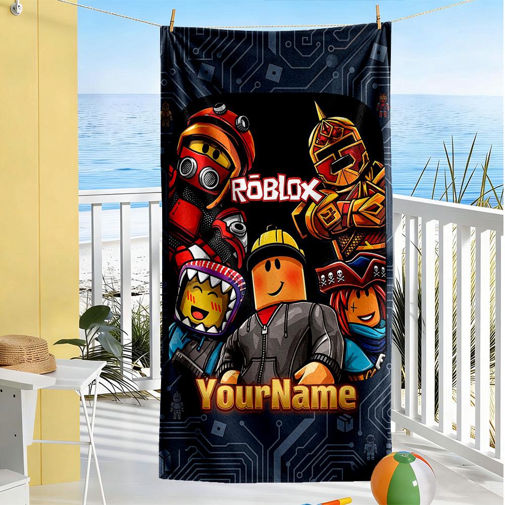 Roblox Customize Your Name Beach Towel Super Soft & Absorbent For Beach Bathroom Outdoor Swimming Pool Camping Picnic Yoga Diving Vacation Accessories