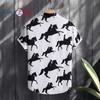 Men's Black Horse Print Men's Short Sleeve Shirt Men's Shirt Summer 2025 New