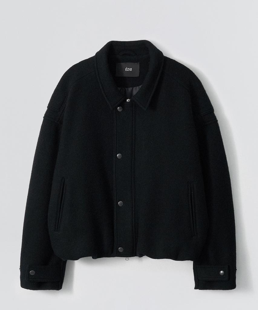 Ezio Wool Crop Zip Jacket_Black