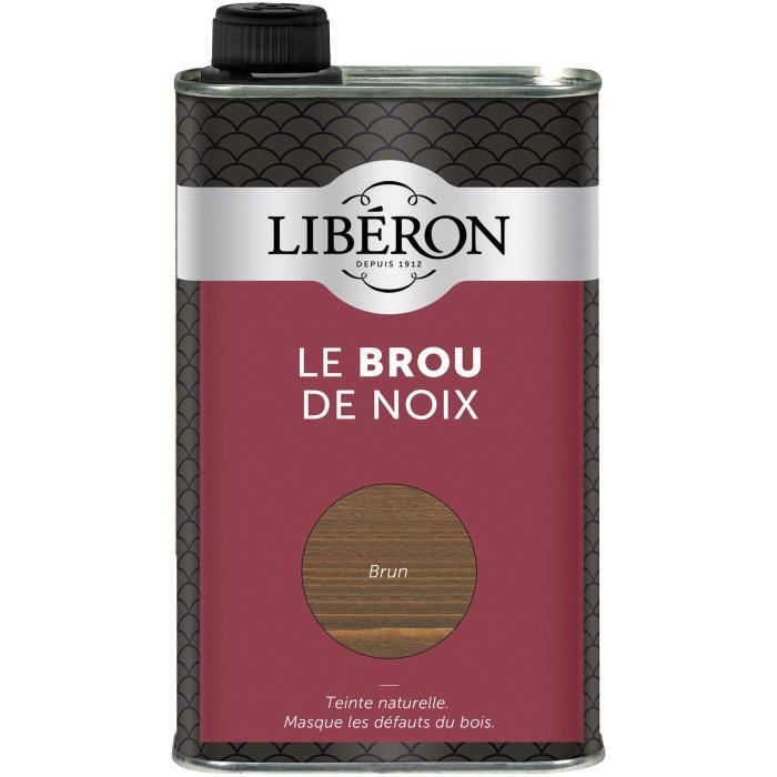 Brou De Noix - LIBERON - 500 mL - Brun Foncé - Diluable À L'eau - Résistance À La Lumière
