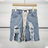 Bequeme, lässige Shorts mit hoher Taille für Damen, Sommer, sexy Babes, Wind, gekreuzte Träger, zerrissene Jeans-Shorts