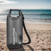 Black Waterproof Bag 10L With Adjustable Shoulder Strap For Travel Camping Hiking Swimming Boating Fishing