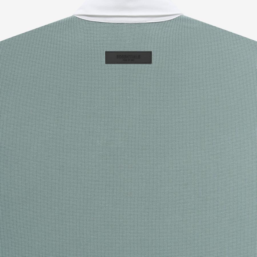 Fear Of God Essentials Sweatshirt Ss23 Letter Print Polo Collar Misty Blue Kids Kids sweatshirt FOG-SS23-167
