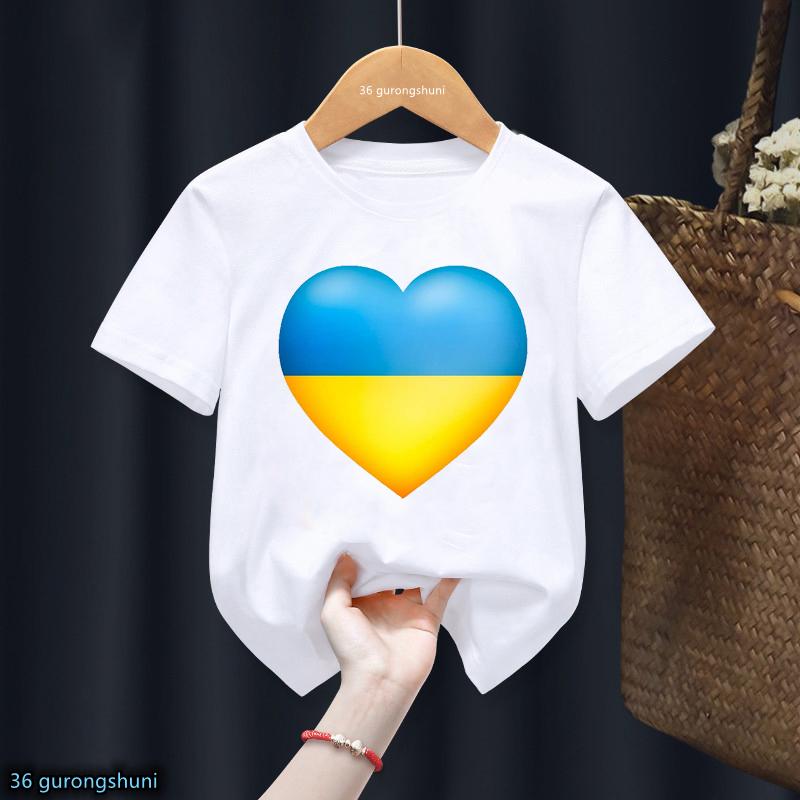 Black T Shirt Ukraine T Shirt Ukrainian Love T-Shirt Harajuku Kids Tshirt Tee Little Boys Girls Unisex Top Short Sleeve T-Shirts