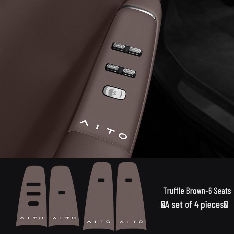 Compatible Leather Protection Sticker for Huawei AITO New M7/M8 Car Window Lifter Panel and Door Button (26 Models)
