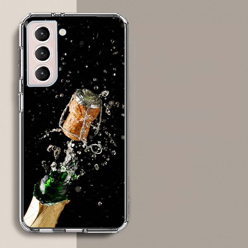 Open Champagne to Celebrate Phone Case For Samsung Galaxy S25 Edge S24 S23 FE S21 S20 S10 Plus S22 S26 Ultra Cover Clear Cases T
