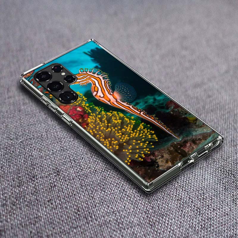 Seahorse Underwater Fantasy Phone Case For Samsung Galaxy S24 S23 S21 S20 FE S22 S26 Ultra S25 Edge S10 Plus Cover Clear TPU Cap