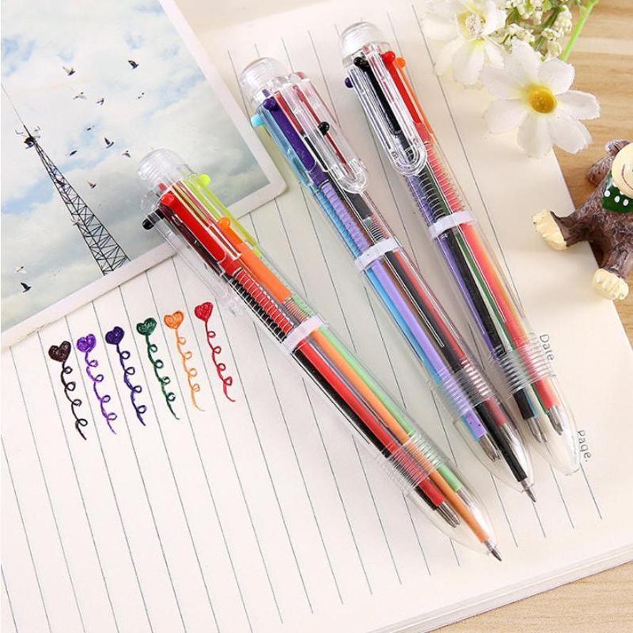 10 Pcs Ballpoint Pen Office Stationery Colored Oil Pen Creative Multi-color Press Ballpoint Pen Student Prize Ballpoint Pen