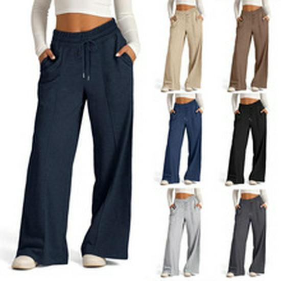 Women's Casual Wide-Leg Zipper Pocket Pants - Spring/Summer 2024