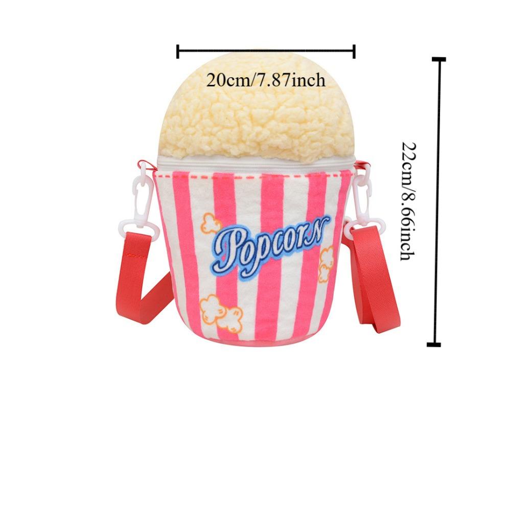 Personality Cartoon Popcorn Shoulder Bag Adjustable Strap Creative Bucket Bag  Outdoor