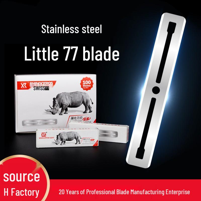 Xi Rui Stainless Steel Double-Sided Razor Blade Manual Hair Clipper Shaver White Box, 10 Blades Pack