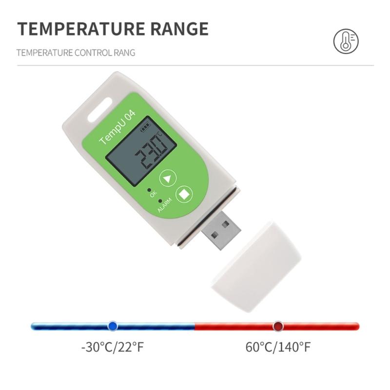 Digital Temperature Recorder With High Accuracy Data Recording Temperature Data Logger For PDF CSV Reports