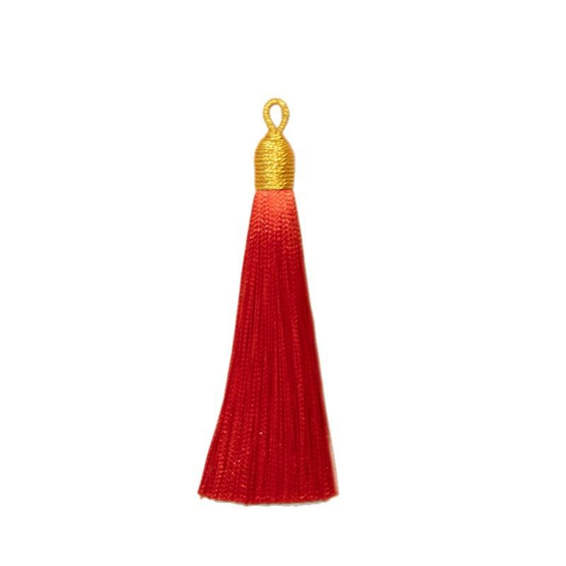 8Cm Pull Ring Gold Silk Threaded Cap Fringed Spike Polyester Fringed Antique Hanging Spike Bookmark Sachet Jewelry Accessories