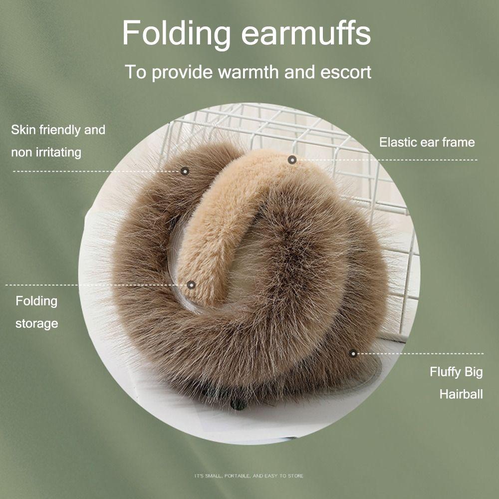 Foldable Women Men Ear Warmer Comfortable Plush Ear Covers Fluffy Earflaps  for Cold Weather