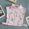 Women Cotton Printed Detachable Lapel Fake Collar Shirt White Ruffles False Collar Woman Removable False Blouse Nep Kraagie